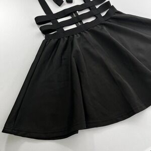 Black Flare Jumper‎ Skirt Elastic, Black Mini Skirt Dress, Event Party Dress 613